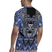 Aotearoa Ngati Kahungunu Rugby Jersey Maori Tribal Blue Paua Shell Pattern DT05 - Polynesian Pride