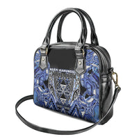 Aotearoa Ngati Kahungunu Shoulder Handbag Maori Tribal Blue Paua Shell Pattern DT05 - Polynesian Pride