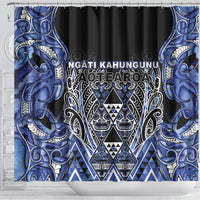 Aotearoa Ngati Kahungunu Shower Curtain Maori Tribal Blue Paua Shell Pattern DT05 - Polynesian Pride
