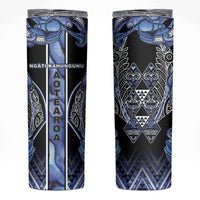 Aotearoa Ngati Kahungunu Skinny Tumbler Maori Tribal Blue Paua Shell Pattern DT05 Blue - Polynesian Pride