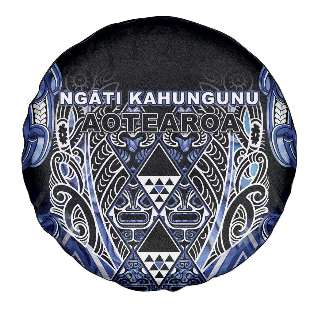 Aotearoa Ngati Kahungunu Spare Tire Cover Maori Tribal Blue Paua Shell Pattern DT05 - Polynesian Pride