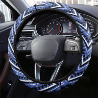 Aotearoa Ngati Kahungunu Steering Wheel Cover Maori Tribal Blue Paua Shell Pattern DT05 - Polynesian Pride