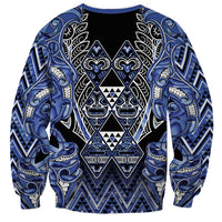 Aotearoa Ngati Kahungunu Sweatshirt Maori Tribal Blue Paua Shell Pattern DT05 - Polynesian Pride