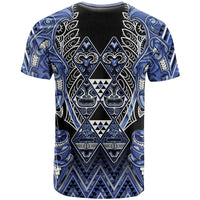 Aotearoa Ngati Kahungunu T Shirt Maori Tribal Blue Paua Shell Pattern DT05 - Polynesian Pride
