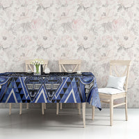 Aotearoa Ngati Kahungunu Tablecloth Maori Tribal Blue Paua Shell Pattern DT05 - Polynesian Pride