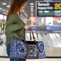 Aotearoa Ngati Kahungunu Travel Bag Maori Tribal Blue Paua Shell Pattern DT05 - Polynesian Pride