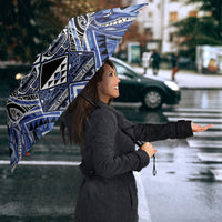 Aotearoa Ngati Kahungunu Umbrella Maori Tribal Blue Paua Shell Pattern DT05 - Polynesian Pride