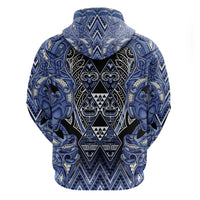 Aotearoa Ngati Kahungunu Zip Hoodie Maori Tribal Blue Paua Shell Pattern DT05 - Polynesian Pride