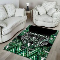 Aotearoa Ngai Tahu Area Rug Maori Tribal Dark Green Paua Shell Pattern DT05 - Polynesian Pride