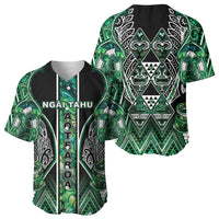 Aotearoa Ngai Tahu Baseball Jersey Maori Tribal Dark Green Paua Shell Pattern DT05 - Polynesian Pride