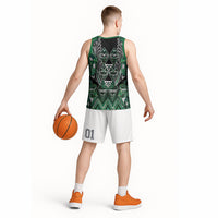Aotearoa Ngai Tahu Basketball Jersey Maori Tribal Dark Green Paua Shell Pattern DT05 - Polynesian Pride