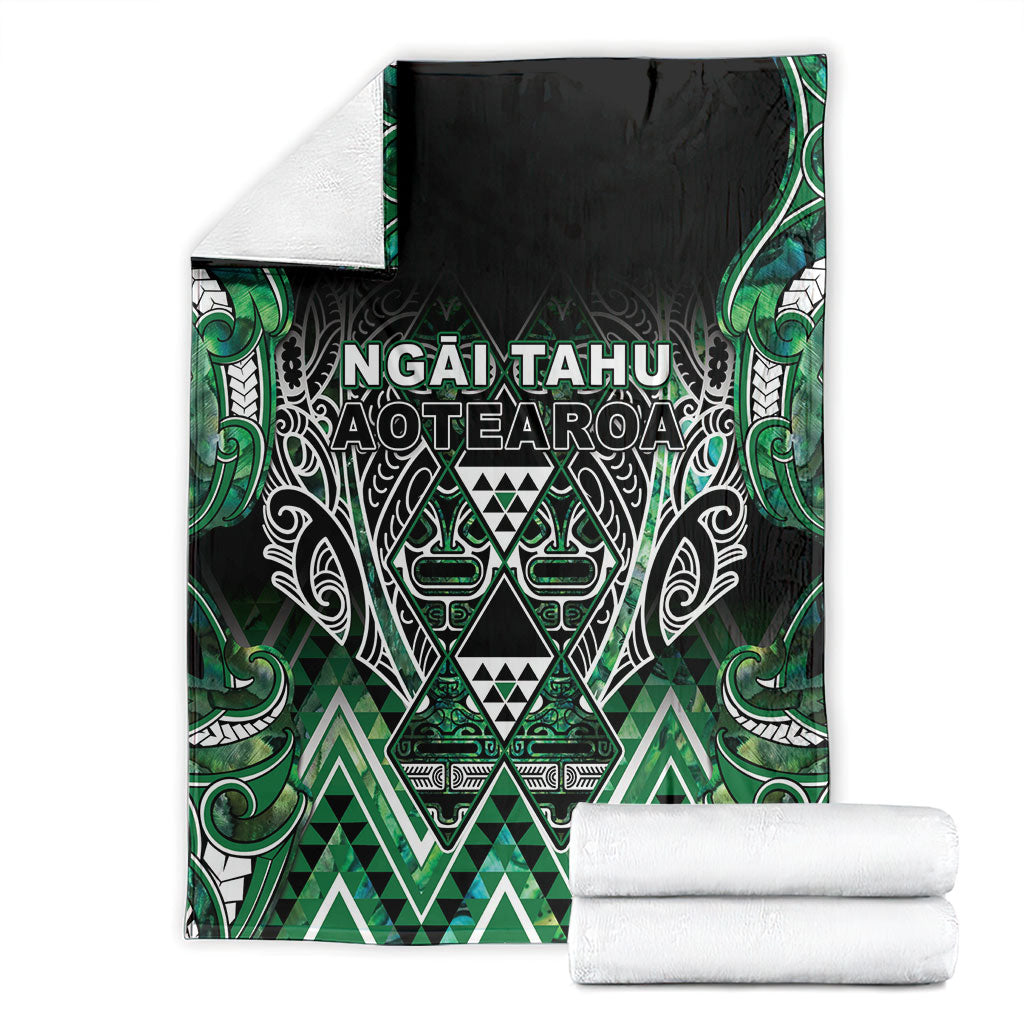 Aotearoa Ngai Tahu Blanket Maori Tribal Dark Green Paua Shell Pattern DT05 - Polynesian Pride