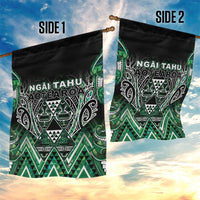 Aotearoa Ngai Tahu Garden Flag Maori Tribal Dark Green Paua Shell Pattern DT05 - Polynesian Pride