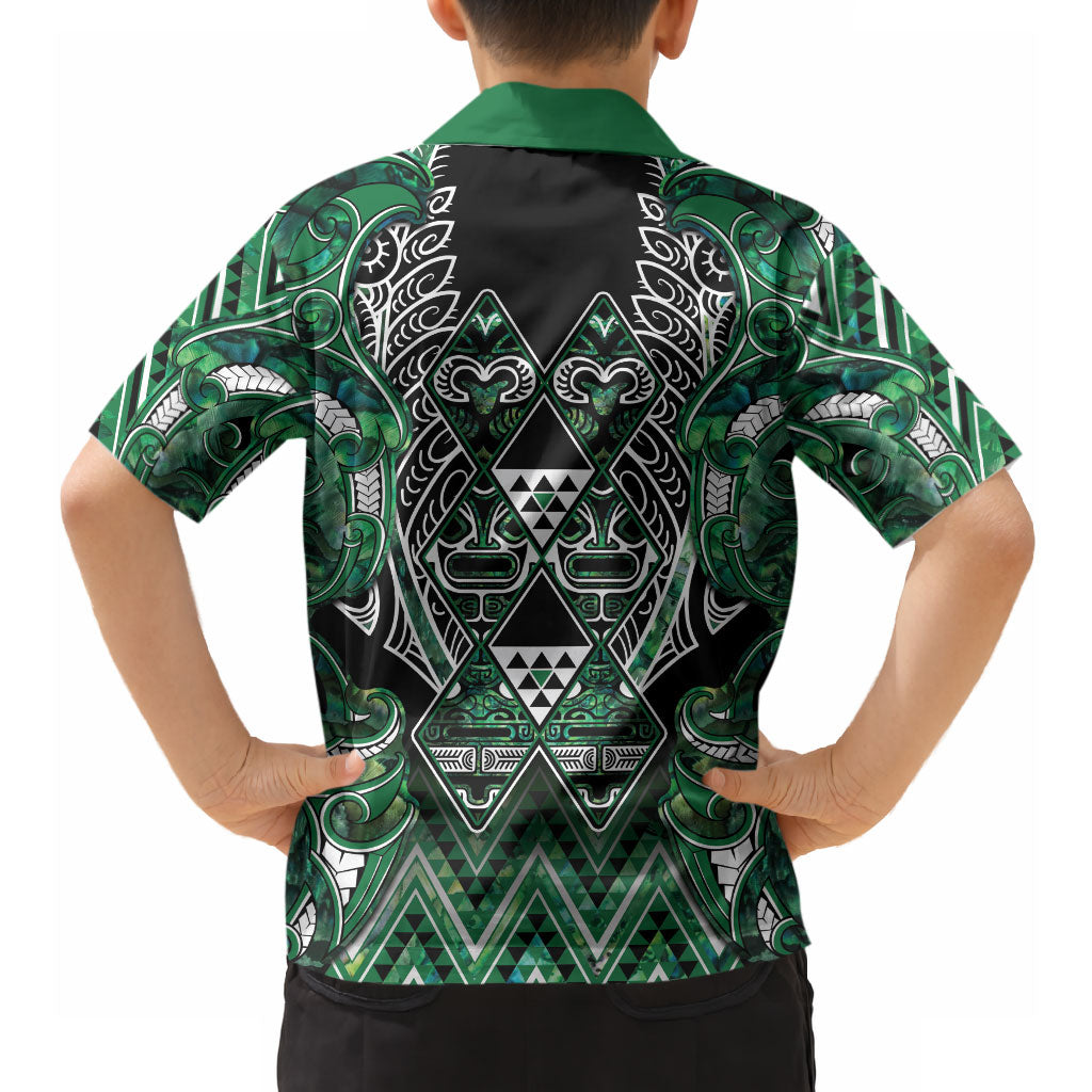 Aotearoa Ngai Tahu Hawaiian Shirt Maori Tribal Dark Green Paua Shell Pattern DT05 - Polynesian Pride