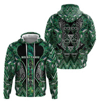 Aotearoa Ngai Tahu Hoodie Maori Tribal Dark Green Paua Shell Pattern DT05 - Polynesian Pride