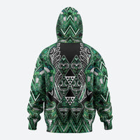 Aotearoa Ngai Tahu Hoodie Maori Tribal Dark Green Paua Shell Pattern DT05 - Polynesian Pride