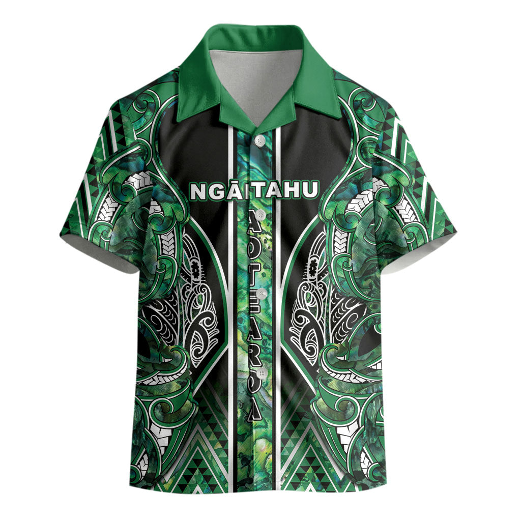 Aotearoa Ngai Tahu Kid Hawaiian Shirt Maori Tribal Dark Green Paua Shell Pattern DT05 - Polynesian Pride