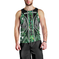 Aotearoa Ngai Tahu Men Tank Top Maori Tribal Dark Green Paua Shell Pattern DT05 - Polynesian Pride