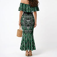Aotearoa Ngai Tahu Mermaid Dress Maori Tribal Dark Green Paua Shell Pattern DT05 - Polynesian Pride