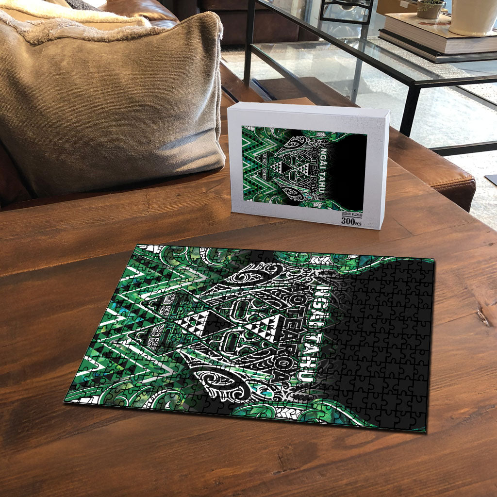 Aotearoa Ngai Tahu Puzzle Maori Tribal Dark Green Paua Shell Pattern DT05 - Polynesian Pride