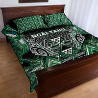 Aotearoa Ngai Tahu Quilt Bed Set Maori Tribal Dark Green Paua Shell Pattern DT05 - Polynesian Pride