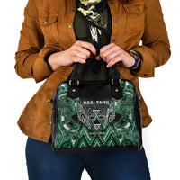 Aotearoa Ngai Tahu Shoulder Handbag Maori Tribal Dark Green Paua Shell Pattern DT05 - Polynesian Pride