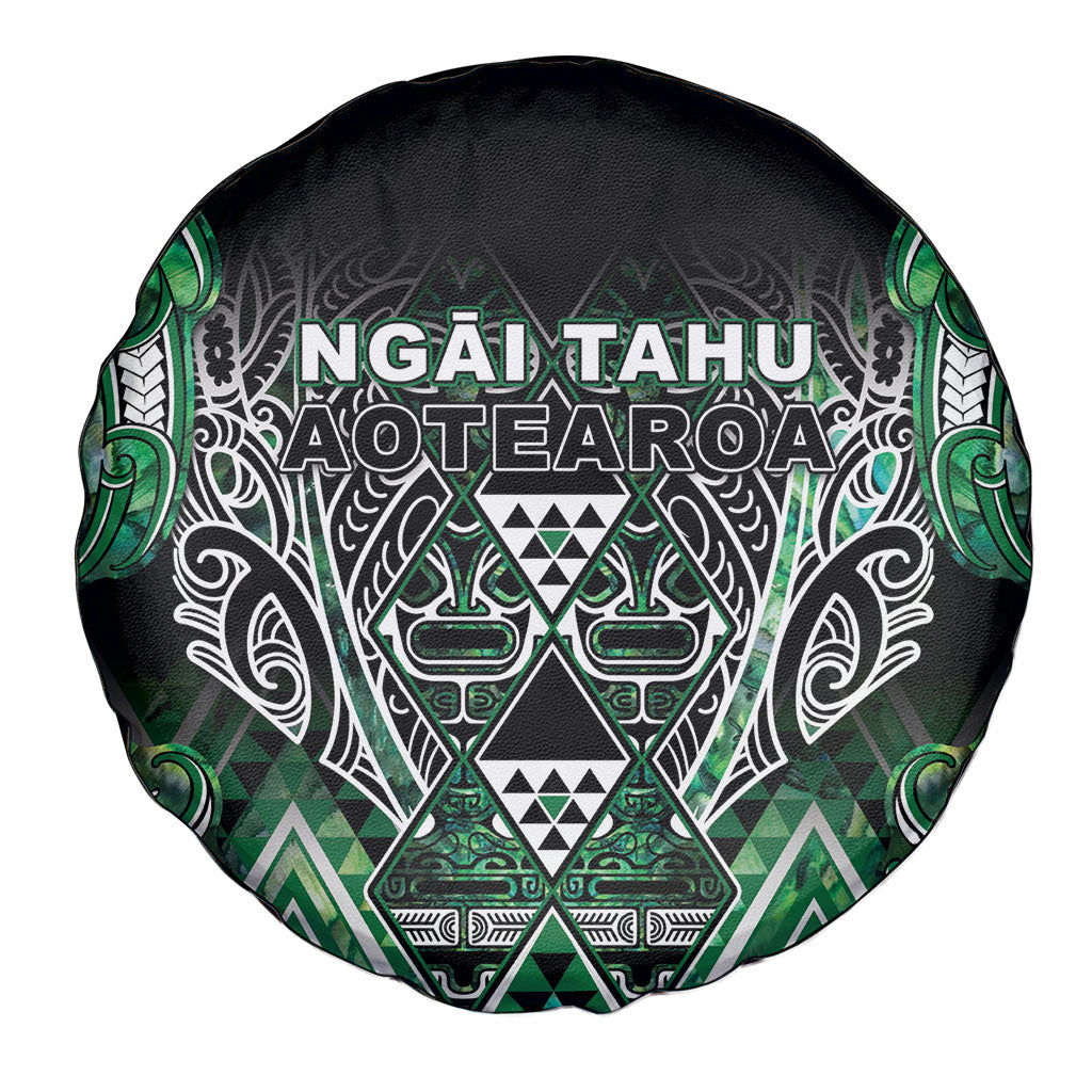 Aotearoa Ngai Tahu Spare Tire Cover Maori Tribal Dark Green Paua Shell Pattern DT05 - Polynesian Pride