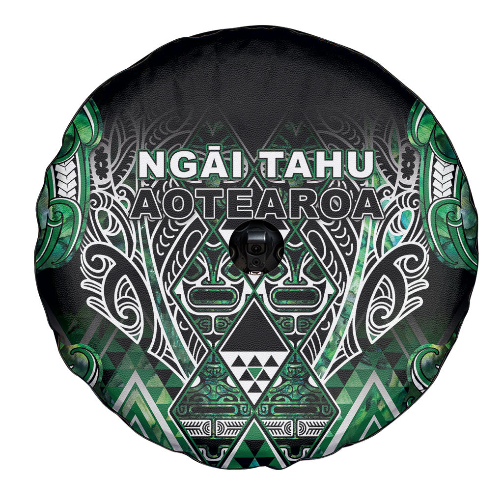 Aotearoa Ngai Tahu Spare Tire Cover Maori Tribal Dark Green Paua Shell Pattern DT05 - Polynesian Pride