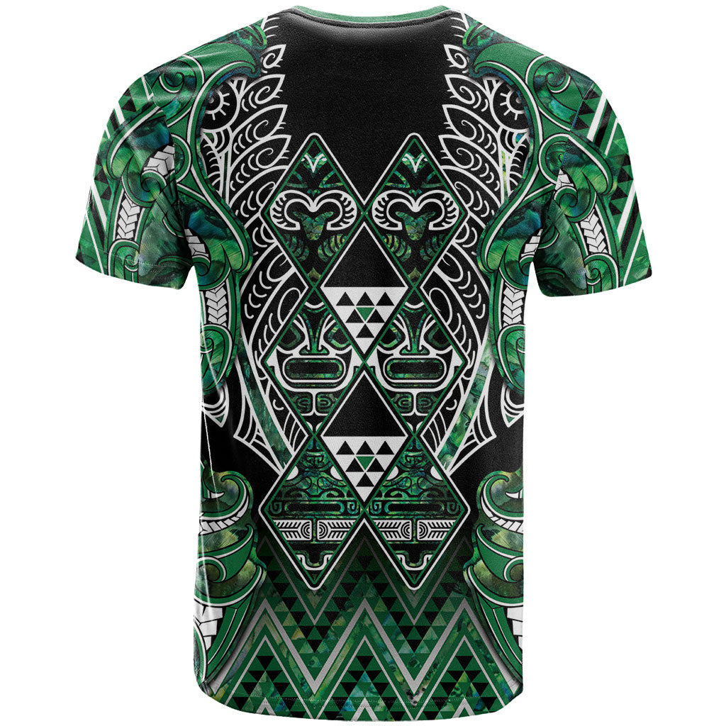 Aotearoa Ngai Tahu T Shirt Maori Tribal Dark Green Paua Shell Pattern DT05 - Polynesian Pride