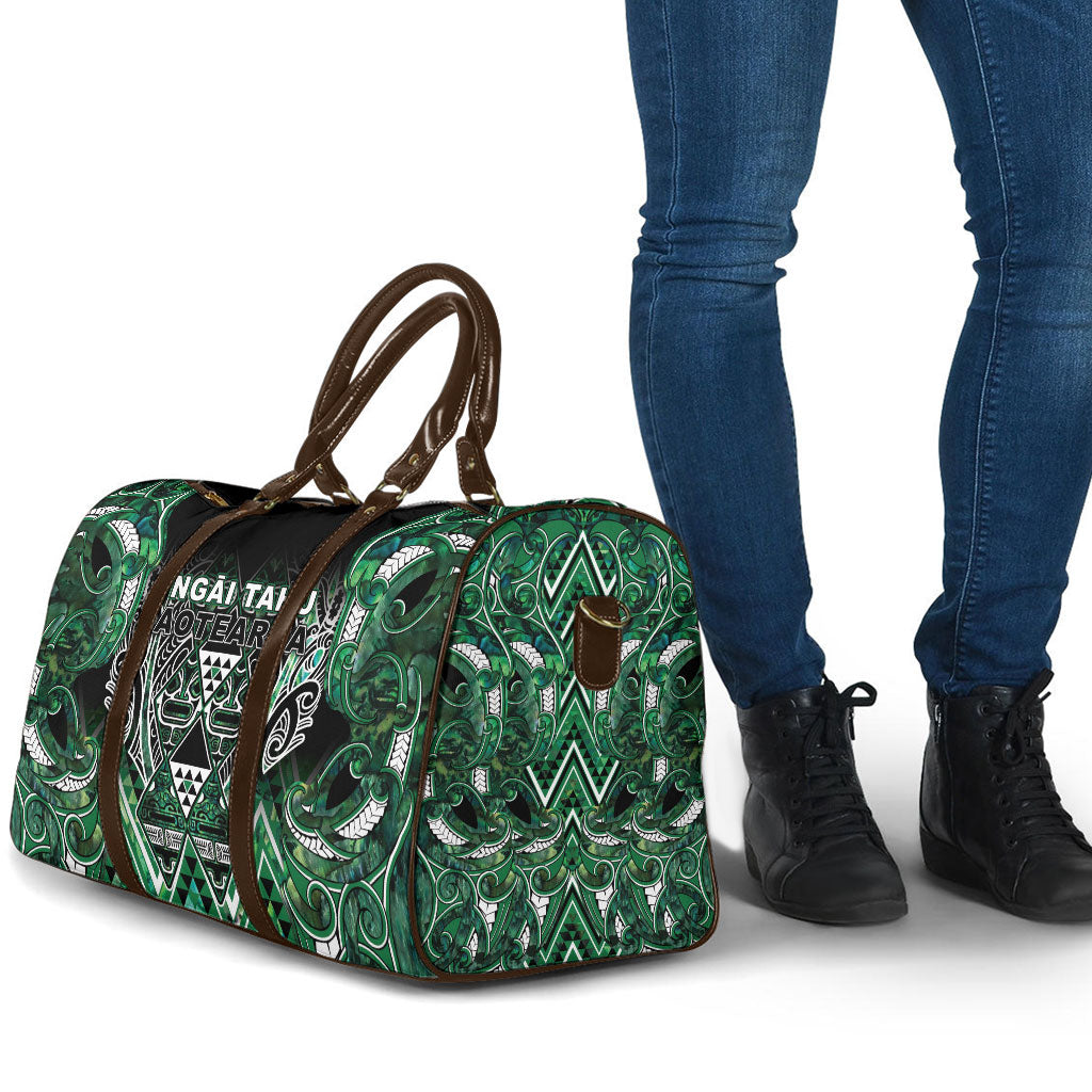 Aotearoa Ngai Tahu Travel Bag Maori Tribal Dark Green Paua Shell Pattern DT05 - Polynesian Pride
