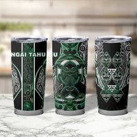 Aotearoa Ngai Tahu Tumbler Cup Maori Tribal Dark Green Paua Shell Pattern DT05 - Polynesian Pride