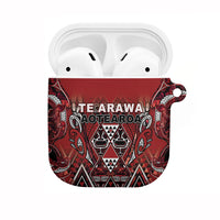 Aotearoa Te Arawa AirPods Case Maori Tribal Dark Red Paua Shell Pattern DT05 Red - Polynesian Pride