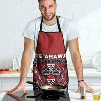 Aotearoa Te Arawa Apron Maori Tribal Dark Red Paua Shell Pattern DT05 - Polynesian Pride