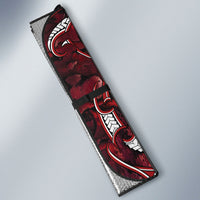 Aotearoa Te Arawa Auto Sun Shade Maori Tribal Dark Red Paua Shell Pattern DT05 - Polynesian Pride