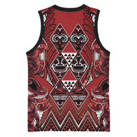 Aotearoa Te Arawa Basketball Jersey Maori Tribal Dark Red Paua Shell Pattern DT05 - Polynesian Pride