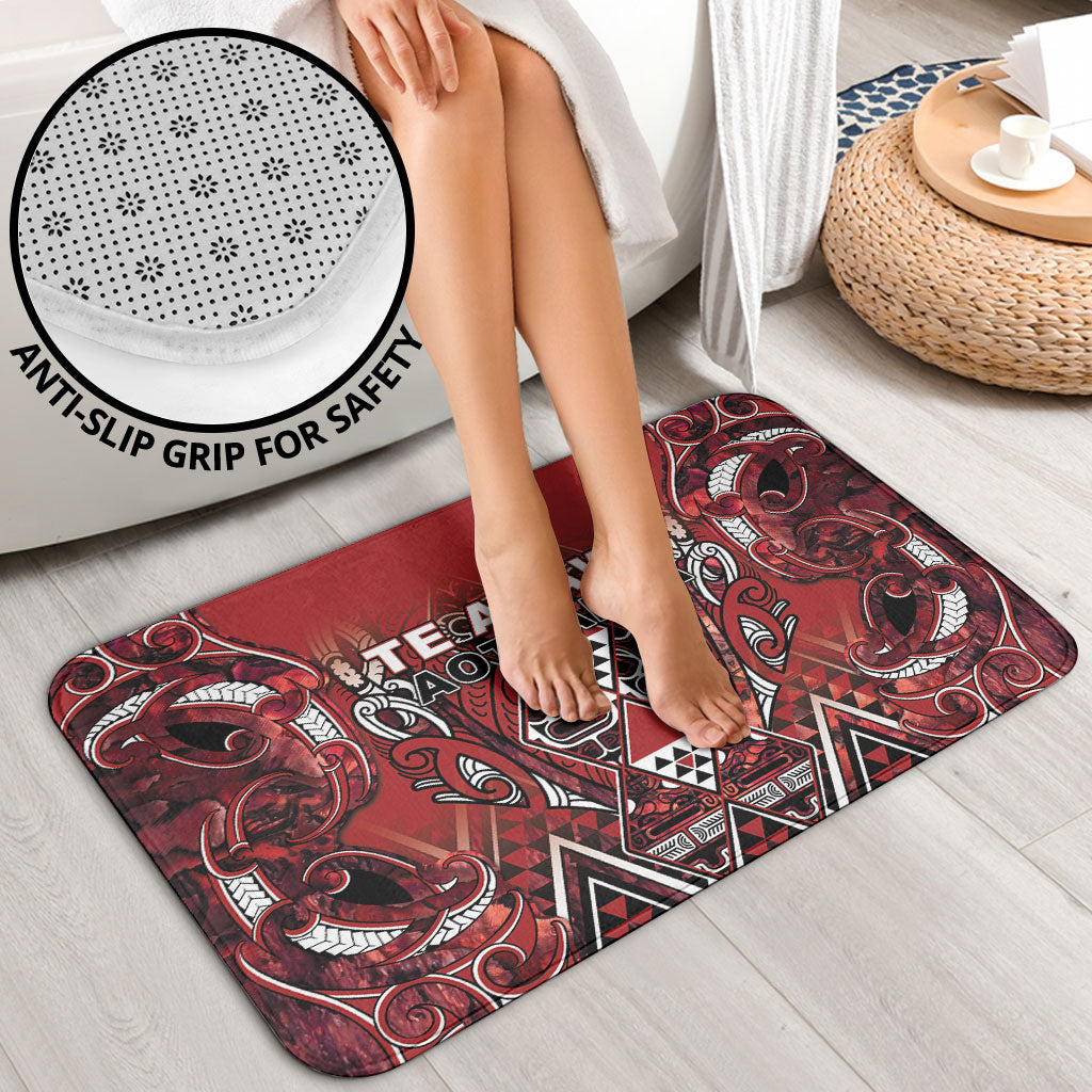 Aotearoa Te Arawa Bathroom Set Maori Tribal Dark Red Paua Shell Pattern DT05 - Polynesian Pride