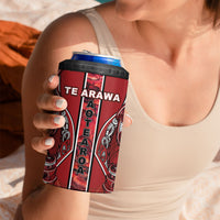 Aotearoa Te Arawa 4 in 1 Can Cooler Tumbler Maori Tribal Dark Red Paua Shell Pattern DT05 - Polynesian Pride