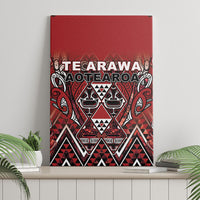 Aotearoa Te Arawa Canvas Wall Art Maori Tribal Dark Red Paua Shell Pattern DT05 - Polynesian Pride