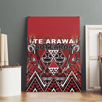 Aotearoa Te Arawa Canvas Wall Art Maori Tribal Dark Red Paua Shell Pattern DT05 - Polynesian Pride