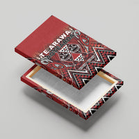 Aotearoa Te Arawa Canvas Wall Art Maori Tribal Dark Red Paua Shell Pattern DT05 - Polynesian Pride