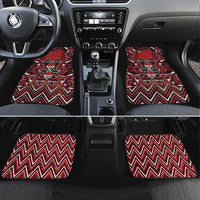 Aotearoa Te Arawa Car Mats Maori Tribal Dark Red Paua Shell Pattern DT05 Set 4pcs Red - Polynesian Pride