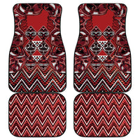 Aotearoa Te Arawa Car Mats Maori Tribal Dark Red Paua Shell Pattern DT05 - Polynesian Pride