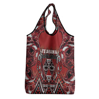 Aotearoa Te Arawa Grocery Bag Maori Tribal Dark Red Paua Shell Pattern DT05 - Polynesian Pride