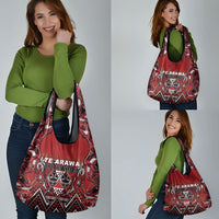 Aotearoa Te Arawa Grocery Bag Maori Tribal Dark Red Paua Shell Pattern DT05 - Polynesian Pride