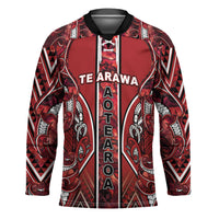 Aotearoa Te Arawa Hockey Jersey Maori Tribal Dark Red Paua Shell Pattern DT05 Unisex Red - Polynesian Pride