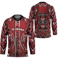 Aotearoa Te Arawa Hockey Jersey Maori Tribal Dark Red Paua Shell Pattern DT05 - Polynesian Pride