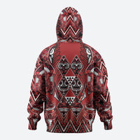 Aotearoa Te Arawa Hoodie Maori Tribal Dark Red Paua Shell Pattern DT05 - Polynesian Pride