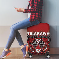 Aotearoa Te Arawa Luggage Cover Maori Tribal Dark Red Paua Shell Pattern DT05 - Polynesian Pride