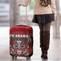 Aotearoa Te Arawa Luggage Cover Maori Tribal Dark Red Paua Shell Pattern DT05 - Polynesian Pride