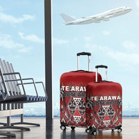 Aotearoa Te Arawa Luggage Cover Maori Tribal Dark Red Paua Shell Pattern DT05 - Polynesian Pride